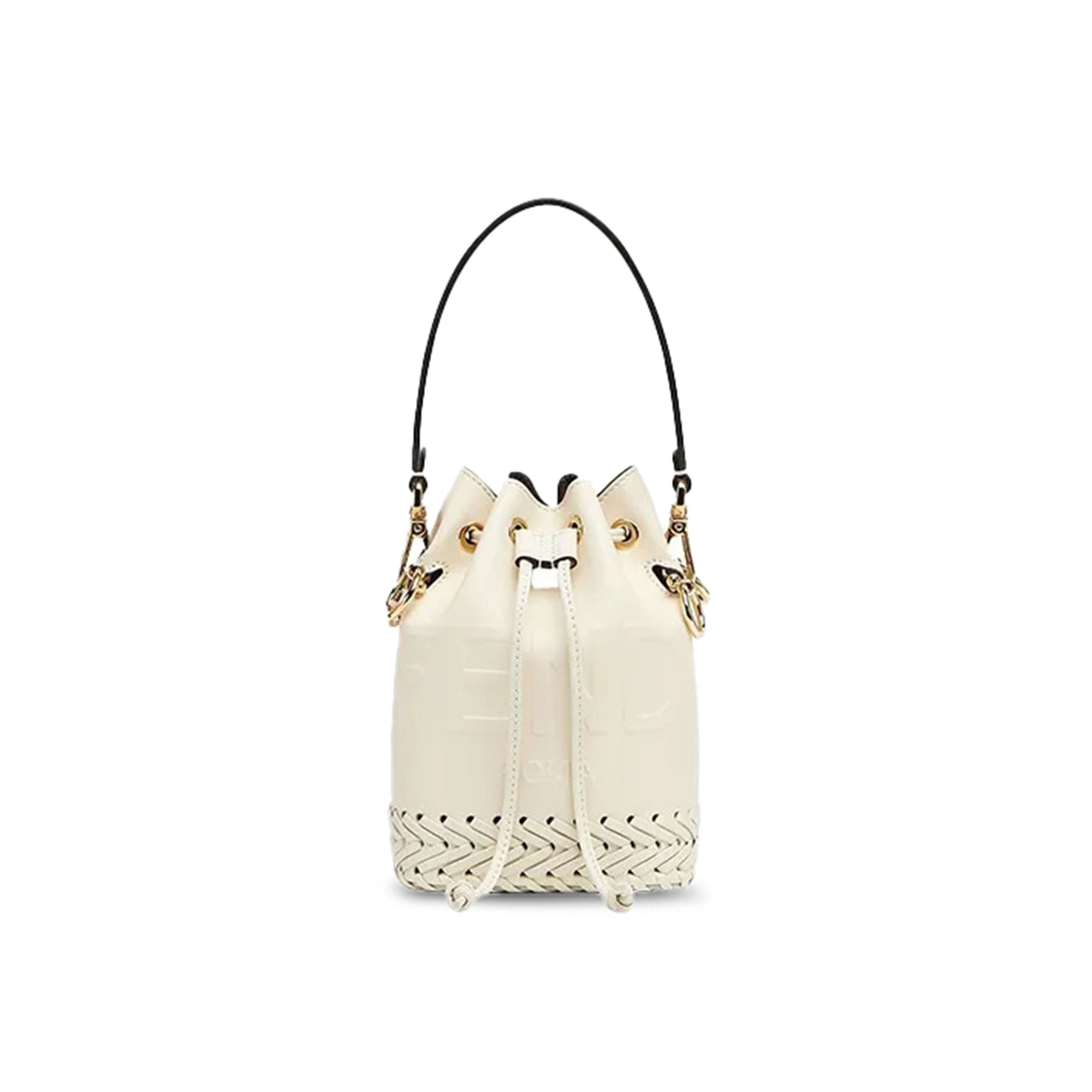 FENDI MINI MON TRESOR WHITE BUCKET BAG 8BS010AGV0F0K7E (20*15*11cm)